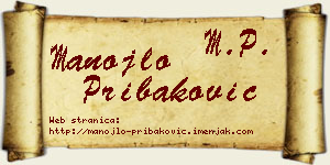 Manojlo Pribaković vizit kartica